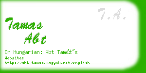 tamas abt business card